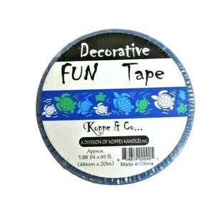 Sea Turtles Decorative Fun Tape Green White Blue Ocean Crafts 65 ft x 1.88-inch
